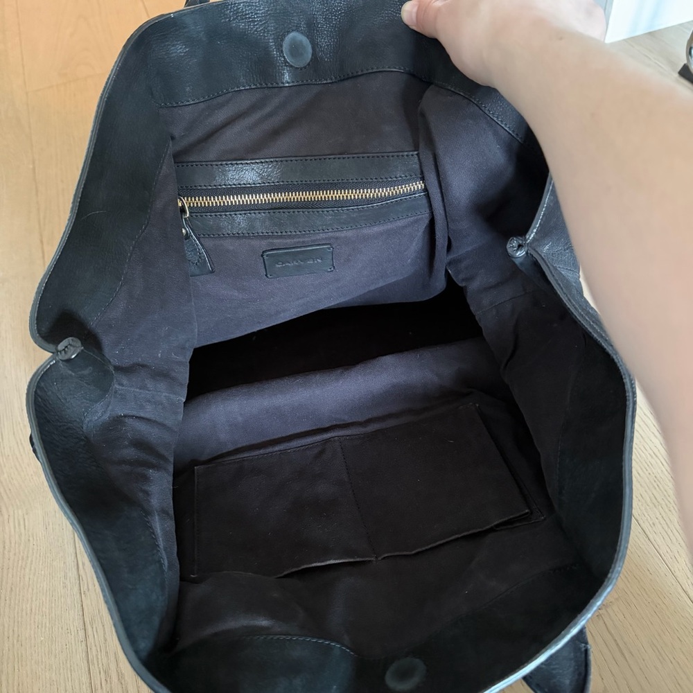 CARVEN Leather suede tote bag - Picture 6 of 6